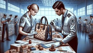 Customs entry documentation for luxury handbag imports